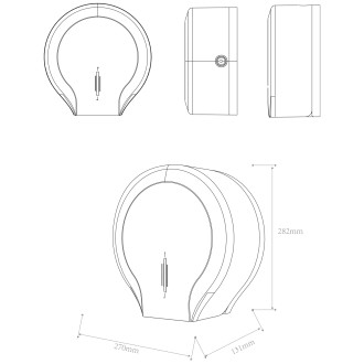 OLMO zásobník na toaletní papír max. Ø 26cm, 265x280x130mm, ABS bílá