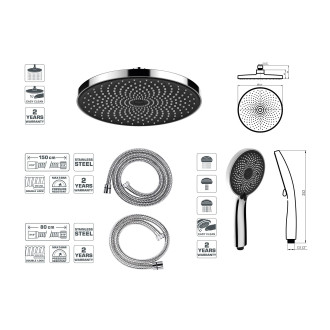 Sprchový set SILVERFLOW s poličkou a s příslušenstvím