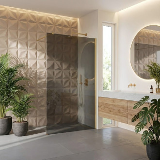 Sprchová zástěna Rea Flexi Grey / Brush Gold 80