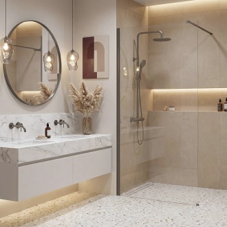 Sprchová zástěna Rea Flexi Transparent / Titan 80