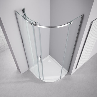 THRON ROUND čtvrtkruhová sprchová zástěna 900x900mm, čiré sklo, levá TL2690L-5005