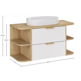 Zestaw meblowy 100cm z blatem i umywalką nablatową Beyond