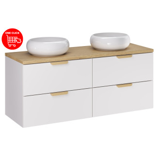 Zestaw meblowy 120cm z blatem i 2 umywalkami nablatowymi Wiki