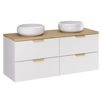 Zestaw meblowy 120cm z blatem i 2 umywalkami nablatowymi Wiki