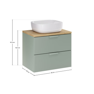 Zestaw meblowy 60cm z blatem i umywalką nablatową Smile