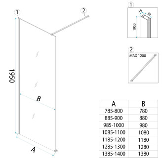 Sprchová zástěna Rea Flexi Transparent / Titan 110