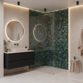 Sprchová zástěna Rea Flexi Transparent / Titan 140