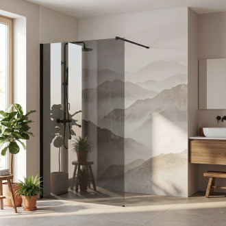 Rea Flexi Grey / Black 90 Sprchová zástěna KPL-K99185