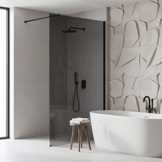 Sprchová zástěna Rea Flexi Grey / Black 130