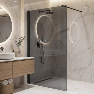 Sprchová zástěna Rea Flexi Grey / Black 140