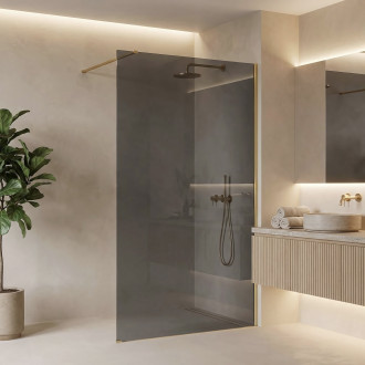 REA Sprchová zástěna Flexi Grey / Brush Gold 120 KPL-K99282