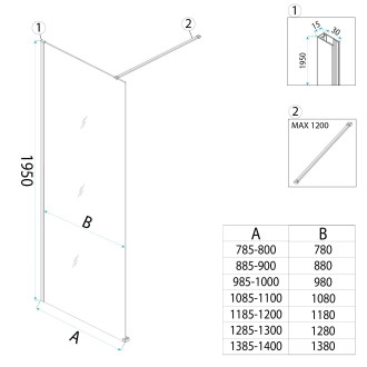 Sprchová zástěna Rea Flexi Grey / Brush Gold 140