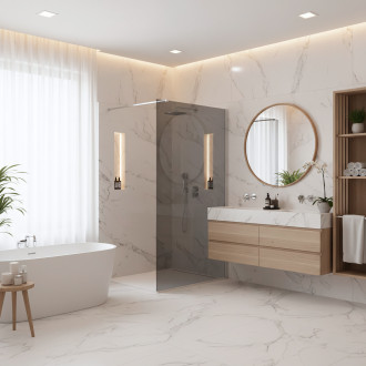 Sprchová zástěna Rea Flexi Grey / Chrome 120