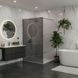 Sprchová zástěna Rea Flexi Grey / Titan 80