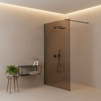 Sprchová zástěna Rea Flexi Brown / Titan 80