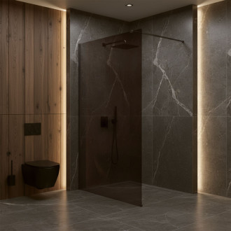 Sprchová zástěna Rea Flexi Brown / Titan 80