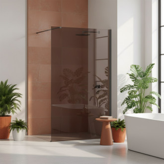 Sprchová zástěna Rea Flexi Brown / Titan 120