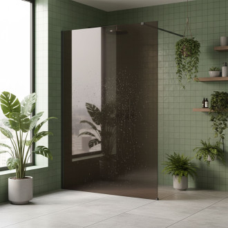 Sprchová zástěna Rea Flexi Brown / Titan 130