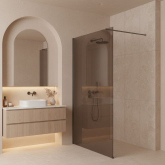 Sprchová zástěna Rea Flexi Brown / Titan 130