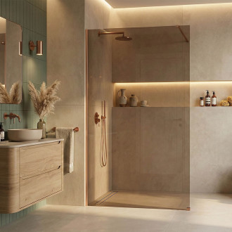 REA Sprchová zástěna Flexi Brown / Brush Copper 90 KPL-K99573