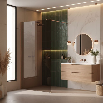 Sprchová zástěna Rea Flexi Brown / Brush Copper 100