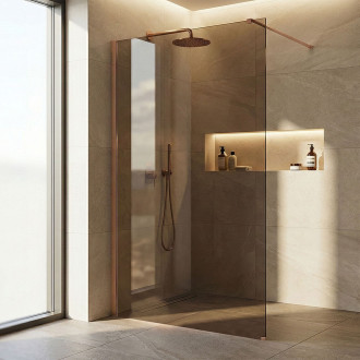 REA Sprchová zástěna Flexi Brown / Brush Copper 110 KPL-K99371