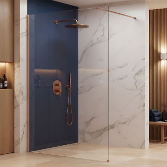 REA Sprchová zástěna Flexi Transparent / Brush Copper 100 KPL-K99362