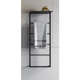 SKA nástěnný sušák ručníků s policí 454x1184x252mm, černá mat