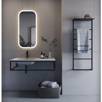 SKA nástěnný sušák ručníků s policí 604x1184x252mm, černá mat