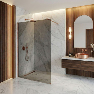 Sprchová zástěna Rea Flexi Grey / Brush Copper 80