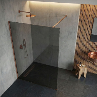 Sprchová zástěna Rea Flexi Grey / Brush Copper 110