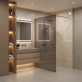 Sprchová zástěna Rea Flexi Grey / Brush Copper 120