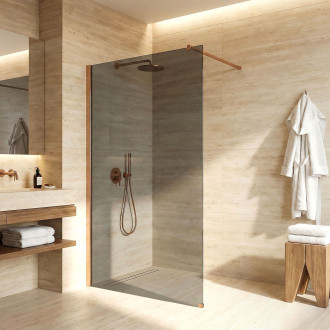 Sprchová zástěna Rea Flexi Grey / Brush Copper 130