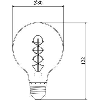 Mexen Vintis żarówka filament spirala LED E27, G80, 6W, Ciepła - 2700K, 400 lm, smoke - L165-E27-0627-70
