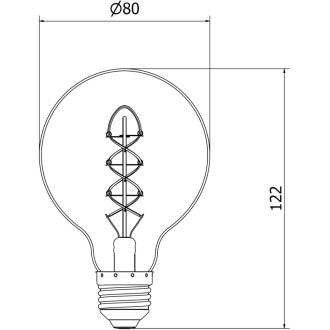 Mexen Vintis żarówka filament spirala LED E27, G80, 8W, Ciepła - 2700K, 510 lm, smoke - L165-E27-0827-70