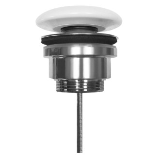 Umyvadlová výpust 5/4“, click-clack, velká zátka, 5-65mm, keramika bílá 923301