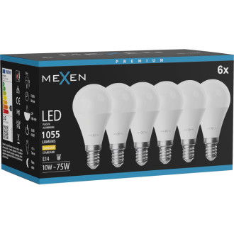 Mexen Nova 6x LED žárovka E14, G45, 10W, teplá - 3000K, 1055 lm - L101-E14-1030-01x06