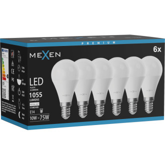 Mexen Nova 6x LED žárovka E14, G45, 10W, neutrální - 4000K, 1055 lm - L101-E14-1040-01x06