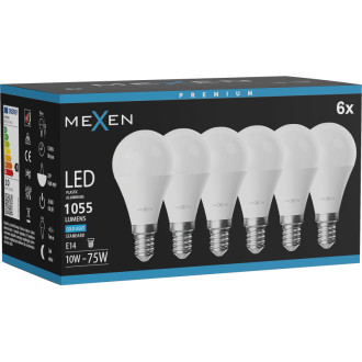 Mexen Nova 6x LED žárovka E14, G45, 10W, studená - 6500K, 1055 lm - L101-E14-1065-01x06