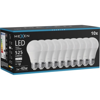 Mexen Nova 10x LED žárovka E27, A60, 5W, neutrální - 4000K, 525 lm - L100-E27-0540-01x10