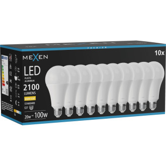 Mexen Nova 10x LED žárovka E27, A70, 20W, teplá - 3000K, 2100 lm - L100-E27-2030-01x10