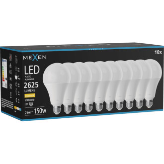 Mexen Nova 10x LED žárovka E27, A95, 25W, teplá - 3000K, 2625 lm - L100-E27-2530-01x10