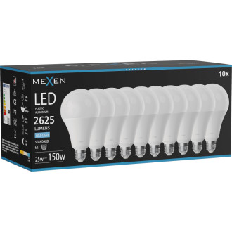 Mexen Nova 10x LED žárovka E27, A95, 25W, studená - 6500K, 2625 lm - L100-E27-2565-01x10