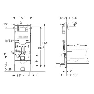 GEBERIT DUOFIX podomítková nádržka Sigma 12cm, pro montáž do sádrokartonu
