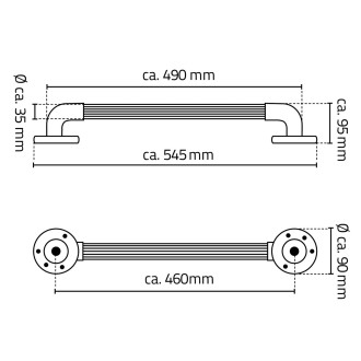 Pevnostní madlo plastové, 450mm, černá