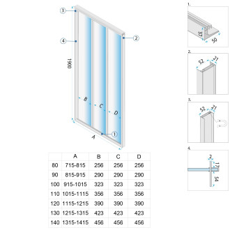 Rea Sprchové dveře Alex Black 100 REA-K9639