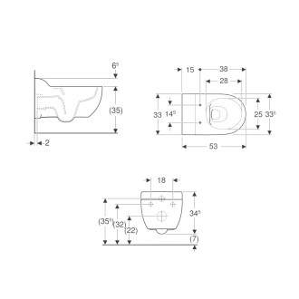 GEBERIT BAMBINI WC závěsné, Rimfree, bílá
