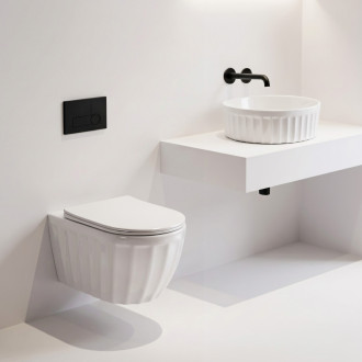 Rea Sada: Závěsná WC mísa + Umyvadlo na desku Rea Duo White KPL-K3005