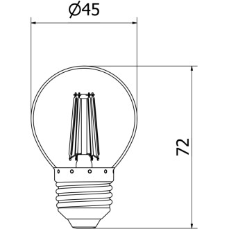 Mexen Vintis żarówka filament LED E27, G45, 4W, 55 lm, orange - L156-E27-04XX-48