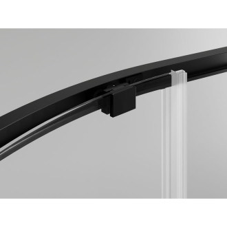 Mexen Exo kabina prysznicowa półokrągła asymetryczna rozsuwana 120 x 80 cm, transparent, czarna - 8131-120-080-70-00